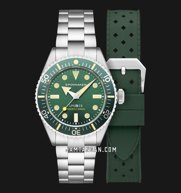 Spinnaker Spence 300 SP-5097-88 Automatic Olive Dial Stainless Steel Strap + Extra Strap
