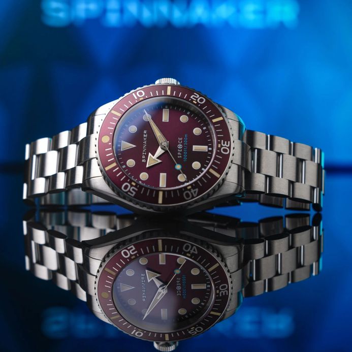 Spinnaker Spence 300 SP-5097-99 Automatic Burgundy Dial Stainless Steel Strap + Extra Strap