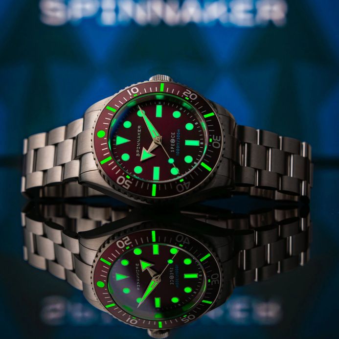 Spinnaker Spence 300 SP-5097-99 Automatic Burgundy Dial Stainless Steel Strap + Extra Strap