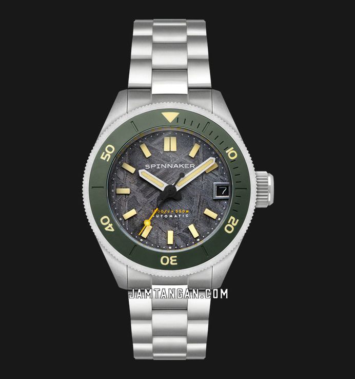 Spinnaker Piccard SP-5098-BB Automatic Meteorite Elite Green Stainless Steel Strap Limited Edition