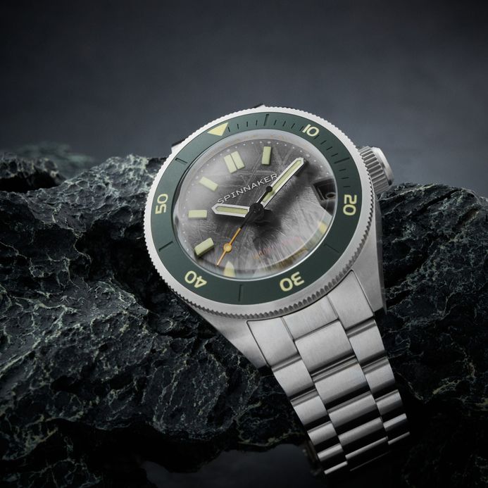 Spinnaker Piccard SP-5098-BB Automatic Meteorite Elite Green Stainless Steel Strap Limited Edition