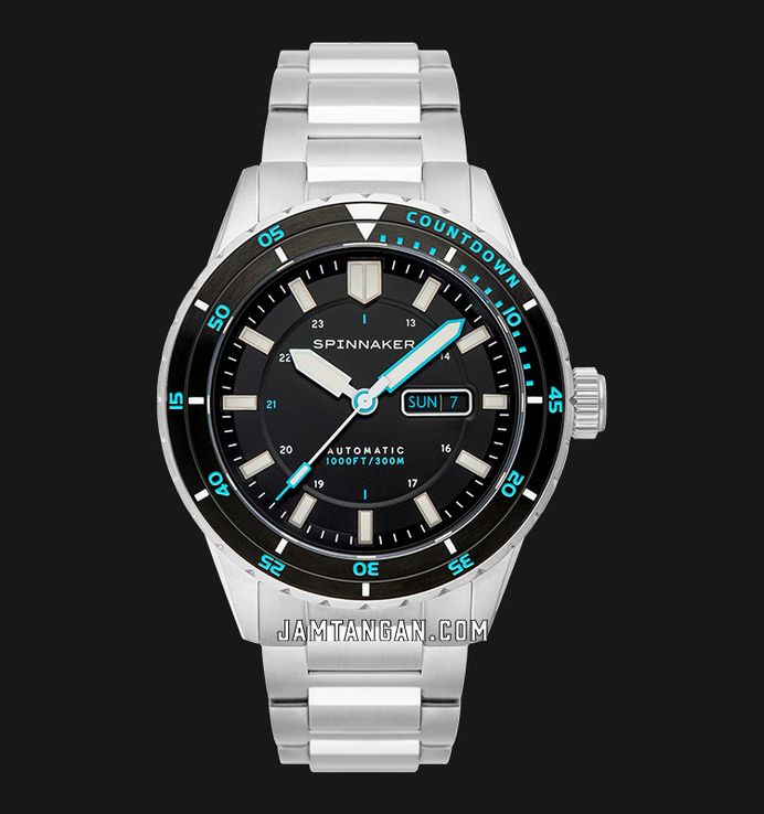 Spinnaker Hass SP-5099-22 Automatic Pebble Black Dial Stainless Steel Strap