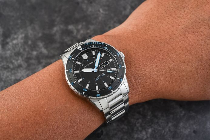Spinnaker Hass SP-5099-22 Automatic Pebble Black Dial Stainless Steel Strap
