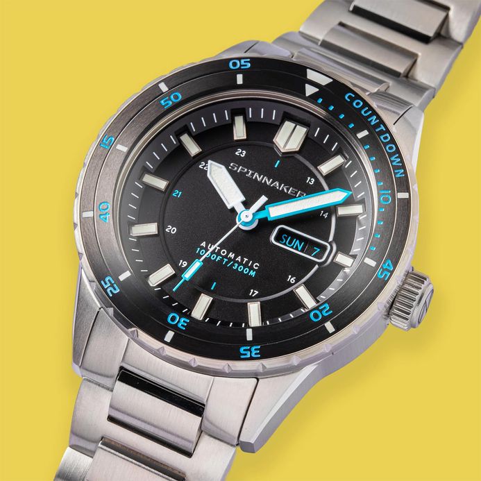 Spinnaker Hass SP-5099-22 Automatic Pebble Black Dial Stainless Steel Strap