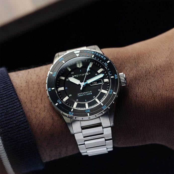 Spinnaker Hass SP-5099-22 Automatic Pebble Black Dial Stainless Steel Strap