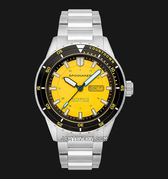 Spinnaker Hass SP-5099-33 Automatic Safety Yellow Dial Stainless Steel Strap