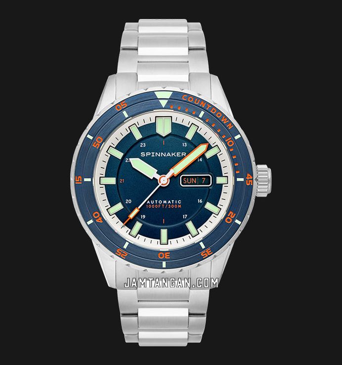 Spinnaker Hass SP-5099-44 Automatic Azure Blue Dial Stainless Steel Strap