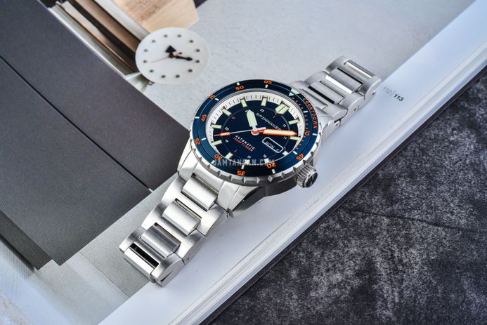 Spinnaker Hass SP-5099-44 Automatic Azure Blue Dial Stainless Steel Strap