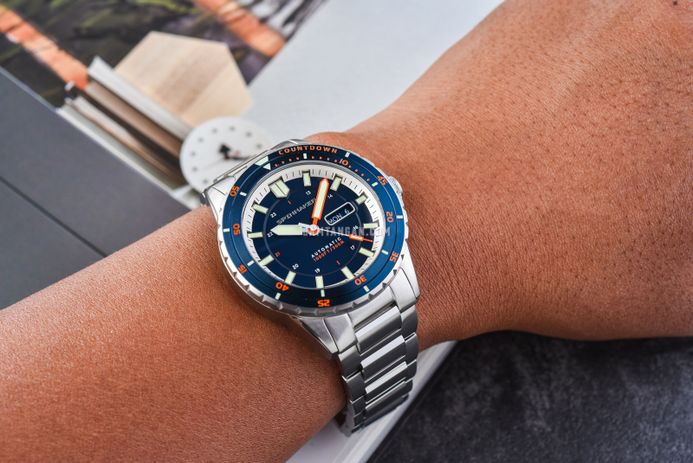 Spinnaker Hass SP-5099-44 Automatic Azure Blue Dial Stainless Steel Strap