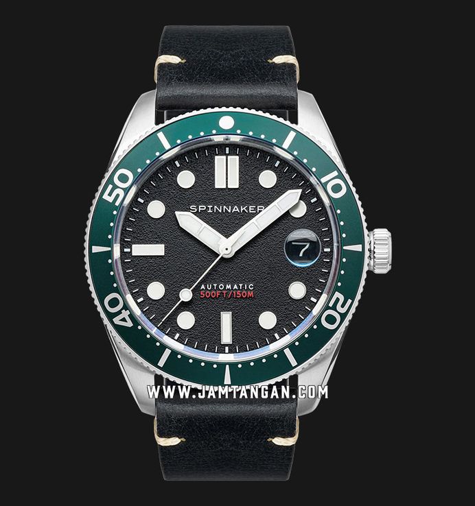Spinnaker Croft SP-5100-02 Mid Size Automatic Nomad Black Dial Black Leather Strap