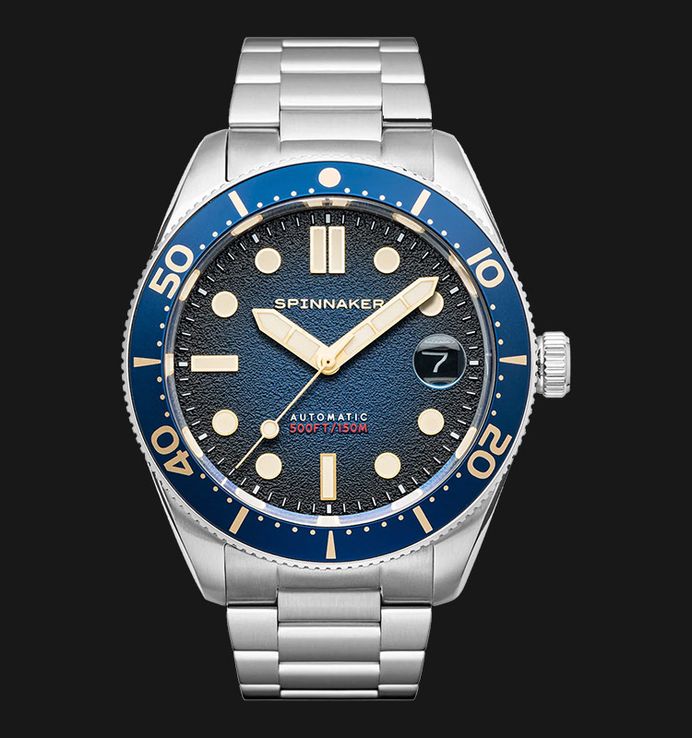 Spinnaker Croft SP-5100-22 Mid Size Automatic Regiment Blue Dial Stainless Steel Strap