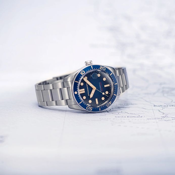 Spinnaker Croft SP-5100-22 Mid Size Automatic Regiment Blue Dial Stainless Steel Strap