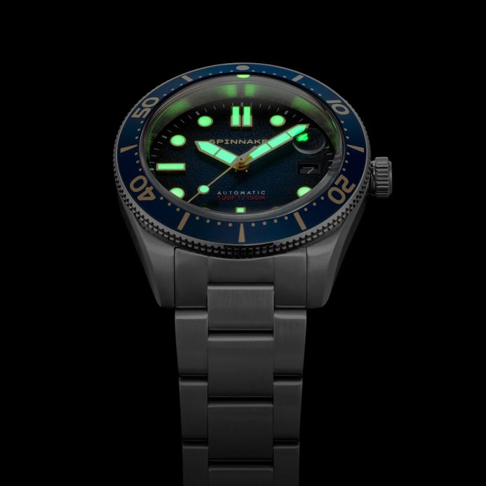 Spinnaker Croft SP-5100-22 Mid Size Automatic Regiment Blue Dial Stainless Steel Strap