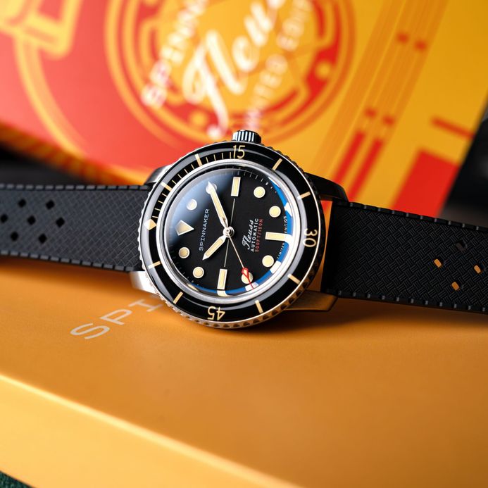 Spinnaker Fleuss SP-5133-11 145th Cool Black Dial St. Steel Strap + Extra Strap Limited Edition