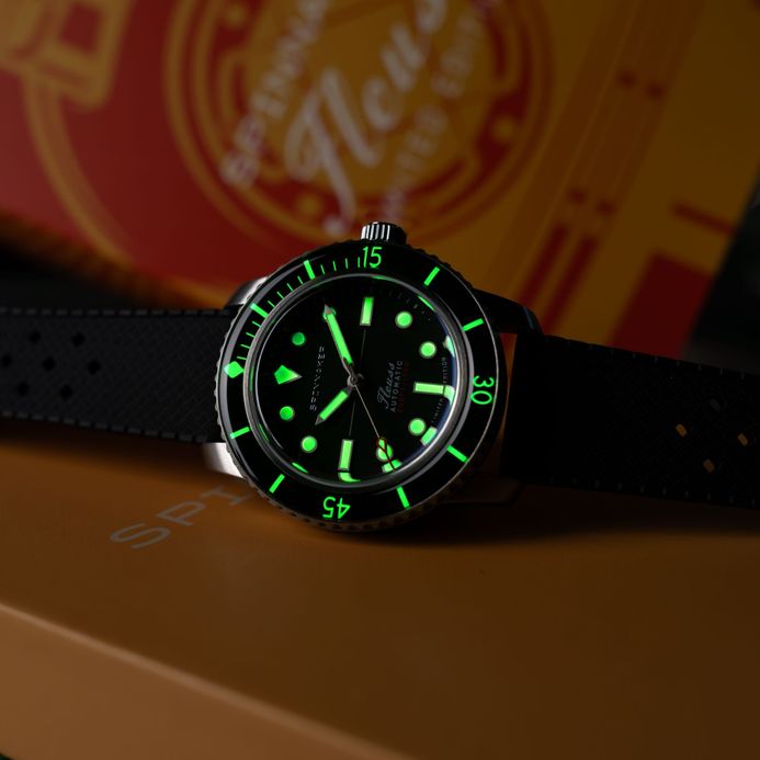 Spinnaker Fleuss SP-5133-11 145th Cool Black Dial St. Steel Strap + Extra Strap Limited Edition