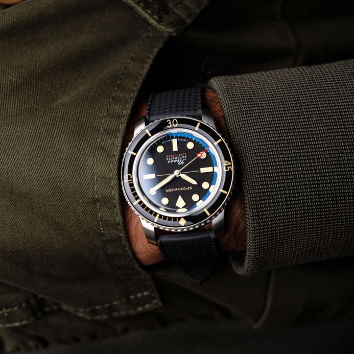 Spinnaker Fleuss SP-5133-11 145th Cool Black Dial St. Steel Strap + Extra Strap Limited Edition