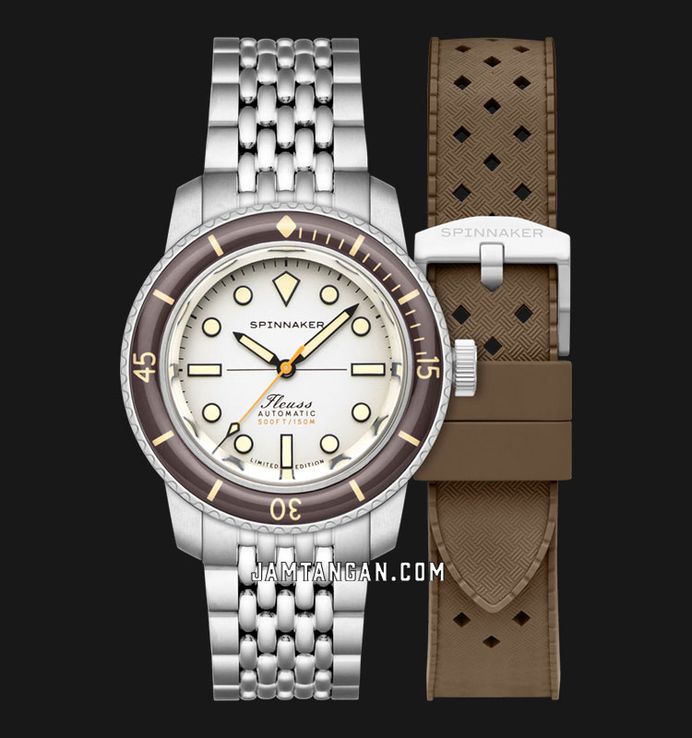 Spinnaker Fleuss SP-5133-22 145th Automatic Smoky White St Steel Strap + Extra Strap Limited Edition