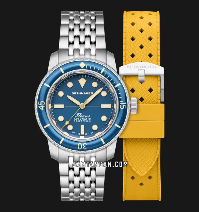 Spinnaker Fleuss SP-5133-33 145th Ocean Blue Dial St. Steel Strap + Extra Strap Limited Edition