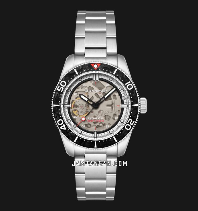 Spinnaker Croft SP-5134-11 Automatic Skeleton Carbon Black Dial Stainless Steel Strap