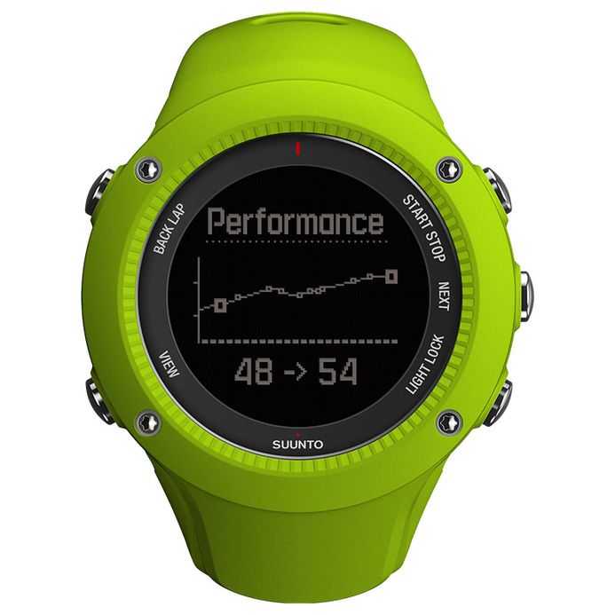 Suunto SS021260000 Ambit3 Run Lime Digital Dial Green Rubber Strap