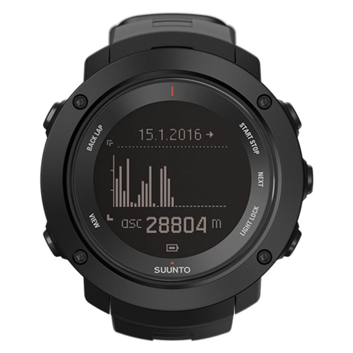 Suunto SS021964000 Ambit3 Vertical Black (HR) Digital Dial Black Rubber  Strap