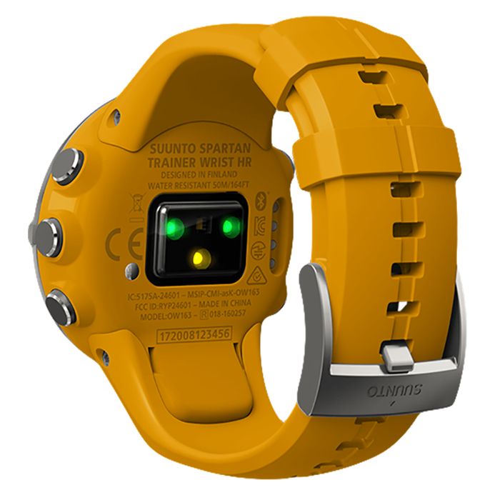 Suunto SS023408000 Spartan Trainer Wrist (HR) Amber Digital Dial Yellow  Rubber Strap
