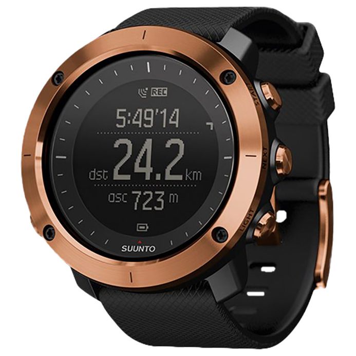 Suunto SS023443000 Traverse Alpha Copper Digital Dial Black Rubber Strap