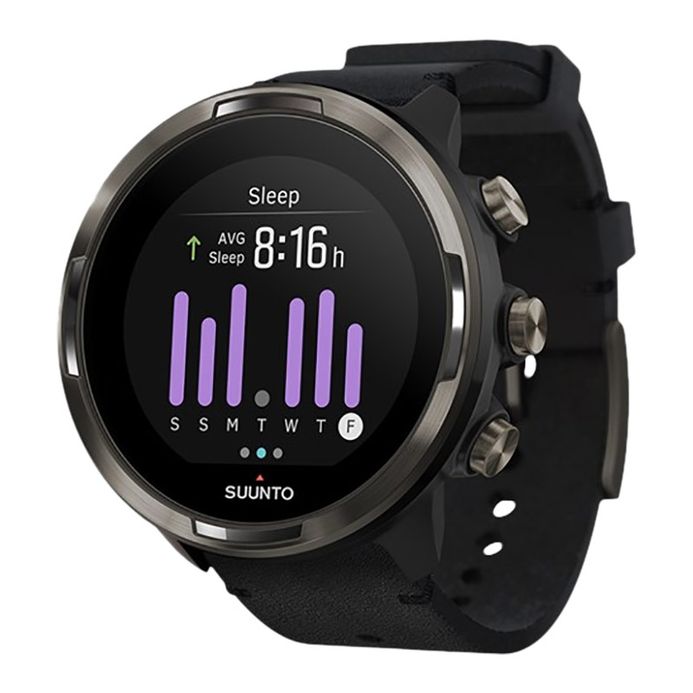 Suunto Baro Titanium SS050463000 Digital Dial Black Leather Strap