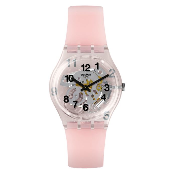 Swatch GP158 Pink Board Transparent Dial Pink Silicone Strap - Main Image
