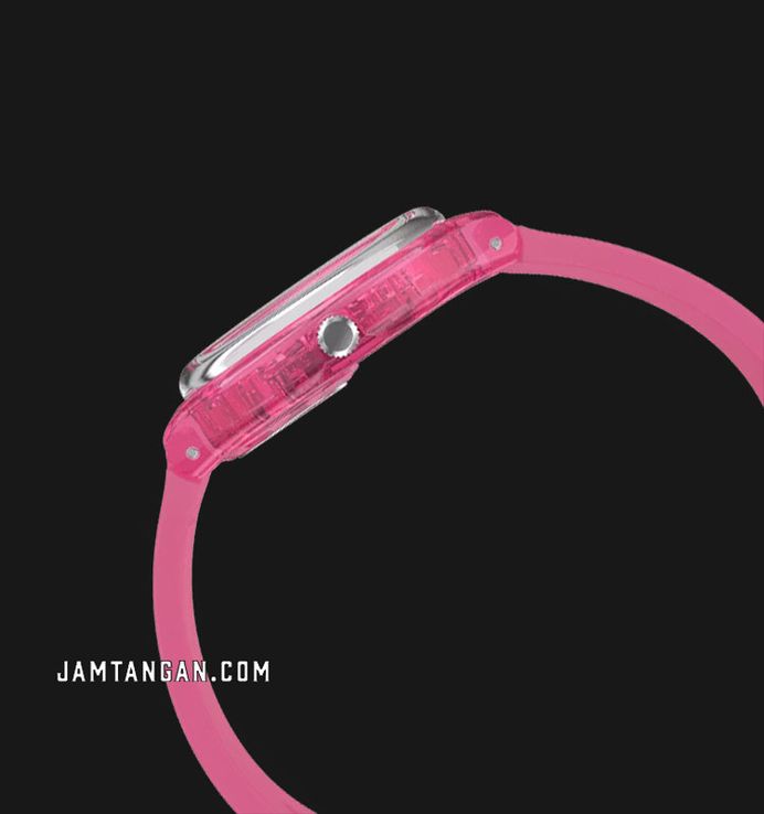 Swatch GP166 Ladies Gum Flavour Skeleton Pink Dial Pink Rubber Strap