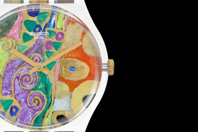 Swatch MoMA GZ349 Hope II By Gustav Klimt Yellow Painting Dial