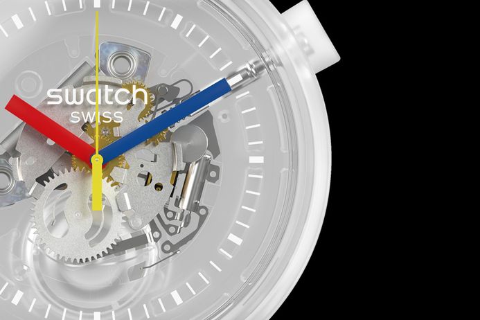 Swatch Big Bold SO27E100 Jellyfish Skeleton Dial White