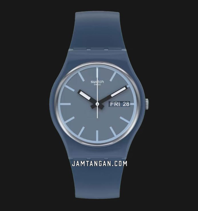 Swatch SO28N701 Knock Nap Blue Navy Dial Blue Silicone Strap
