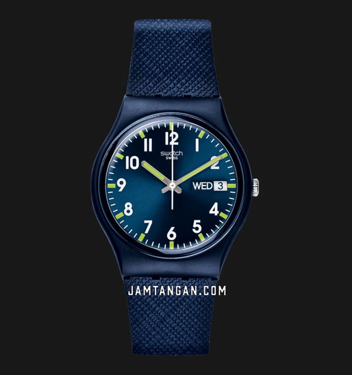 Swatch SO28N702 Sir Blue Navy Dial Blue Silicone Strap