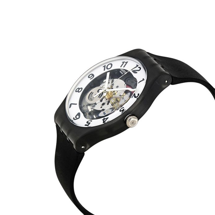 Swatch SUOB134 Skeletor Skeleton Dial Black Silicone Strap