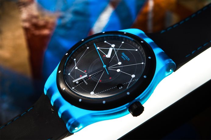 Swatch Sistem51 SUTS401 Automatic Sistem Blue Black Dial Black