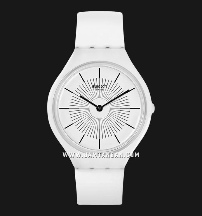 Swatch Skinpure SVOW100 White Dial Matte White Silicone Strap