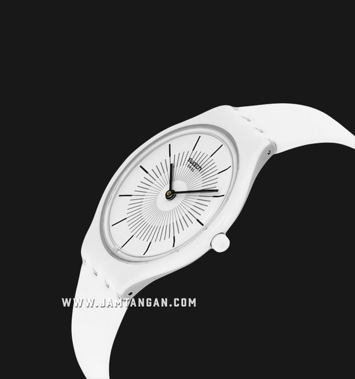 Swatch Skinpure SVOW100 White Dial Matte White Silicone Strap