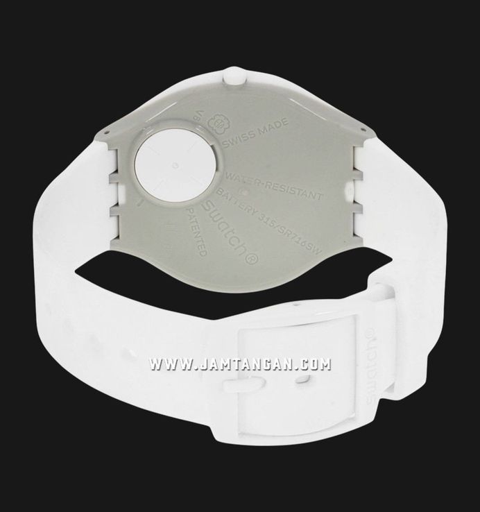 Swatch Skinpure SVOW100 White Dial Matte White Silicone Strap