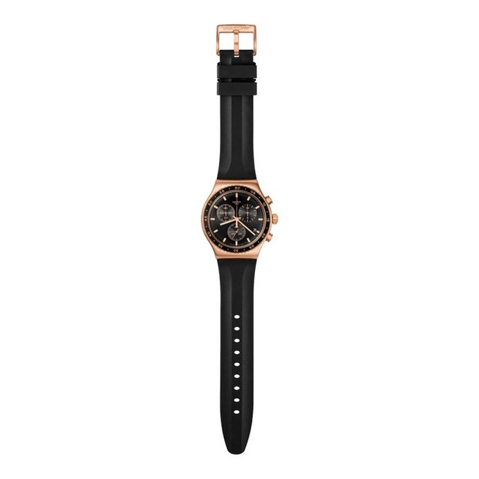 Swatch Irony YVG410 Stain Sheen Chronograph Black Dial Black