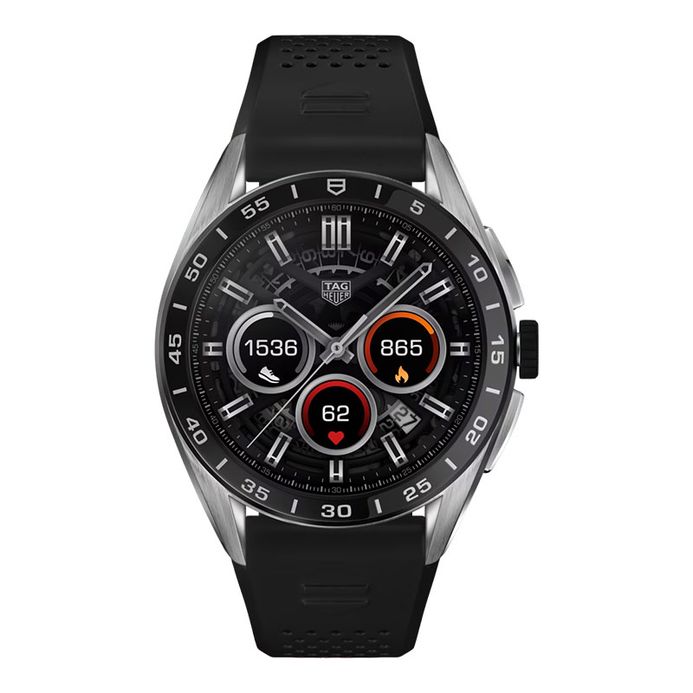 TAG Heuer Connected Calibre E4 Smartwatch Digital Dial Black  Rubber Strap