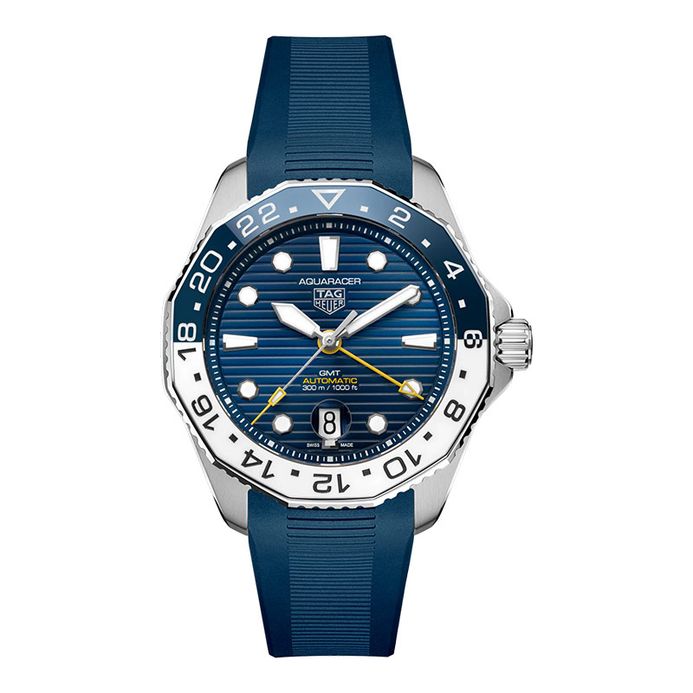 TAG Heuer Aquaracer Professional 300 GMT Automatic Blue Dial  Blue Rubber Strap