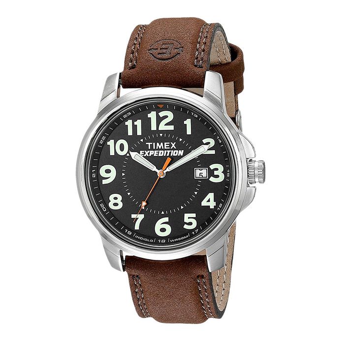 Timex Expedition Metal Field T44921 Indiglo Black Dial Brown