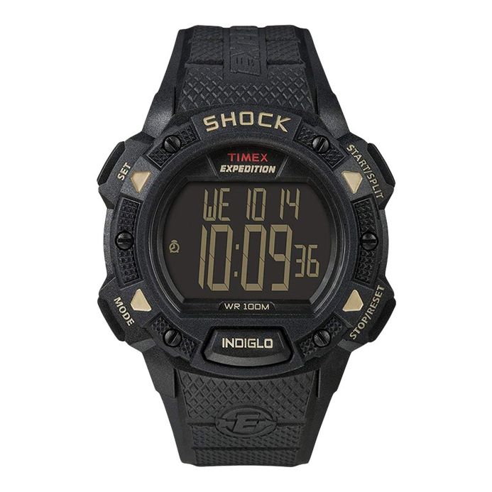 Timex Expedition Shock T49896 Indiglo Digital Dial Black Resin
