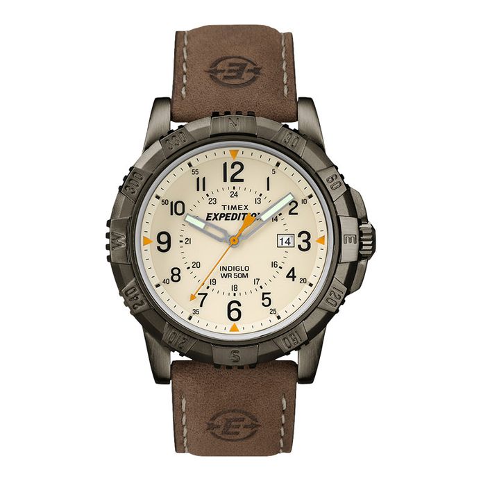 Timex Expedition T49990 Rugged Metal Brown Leather Strap