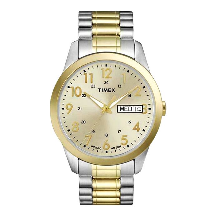 Timex South Street TW2P67400 Indiglo Gold Dial Dual Tone Stainless
