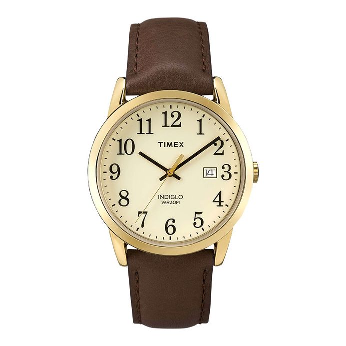 Timex Easy Reader TW2P75800 Indiglo Cream Dial Brown Leather Strap