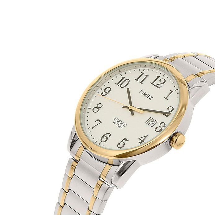 Timex Easy Reader TW2P81400 Indiglo White Dial Dual Tone Stainless