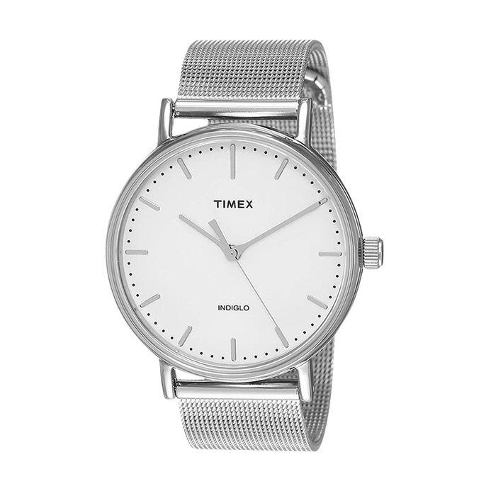 Timex Fairfield TW2R26600 Men White Dial Mesh Stainless Steel Strap
