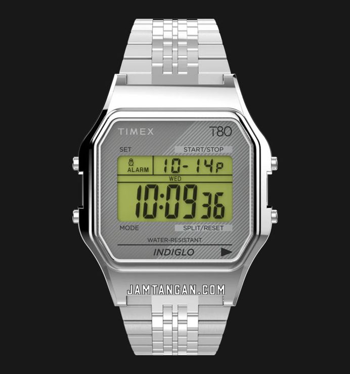 Timex T80 TW2R79300 Digital Dial Silver Stainless Steel